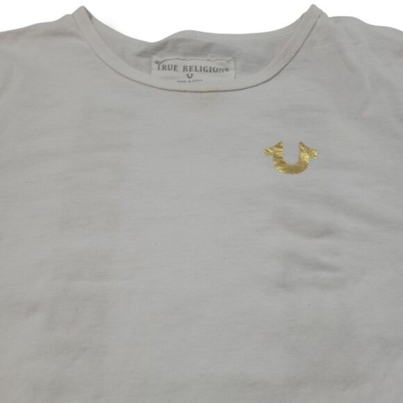 True Religion Shirt Size Medium (10-12) Kids Youth Size Graphic Tee Embroidered - Picture 3 of 7
